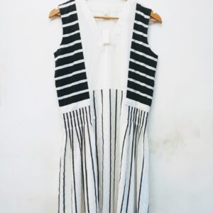 Pleated Stripe Dress
