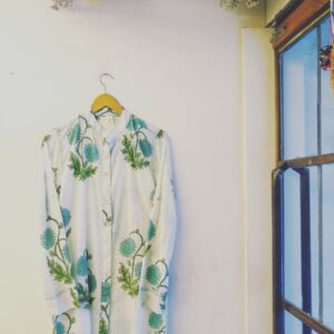 Mughal motif cotton summer shirtdress floral print