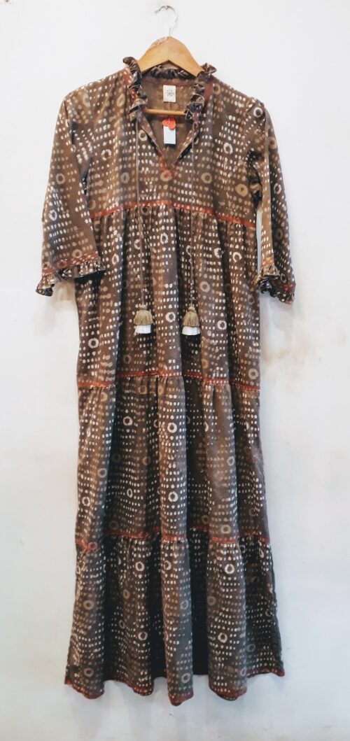 Tiered Earth Print Bohemian Maxi - Image 2