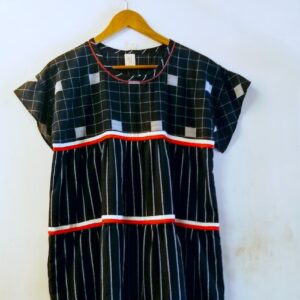 Stripes N Checks Tiered Dress