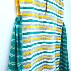 Multistripe Overlay A line Dress