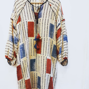 Vegetable Dye Tassel Tunic Dress