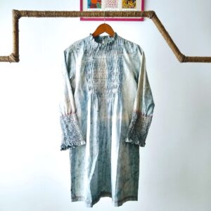 Indigo Stonewash Smocked Dress