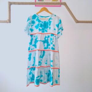 Turquoise Splash Tiered Dress